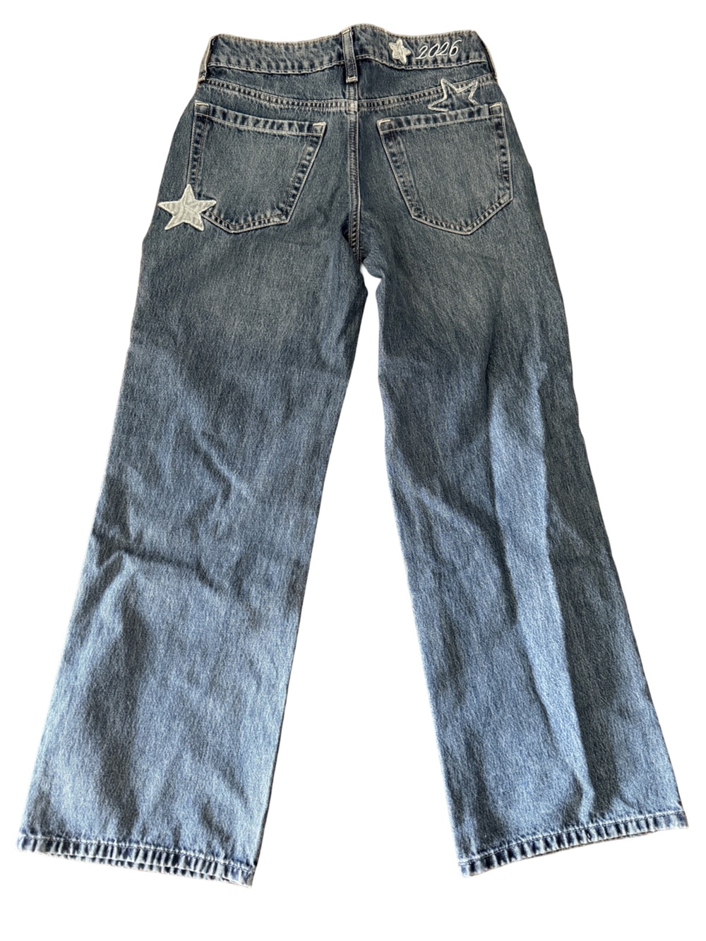 Hollister Women’s Blue Embroidered Class of 2026 Graduation Wide-Leg Jeans - Picture 2 of 4